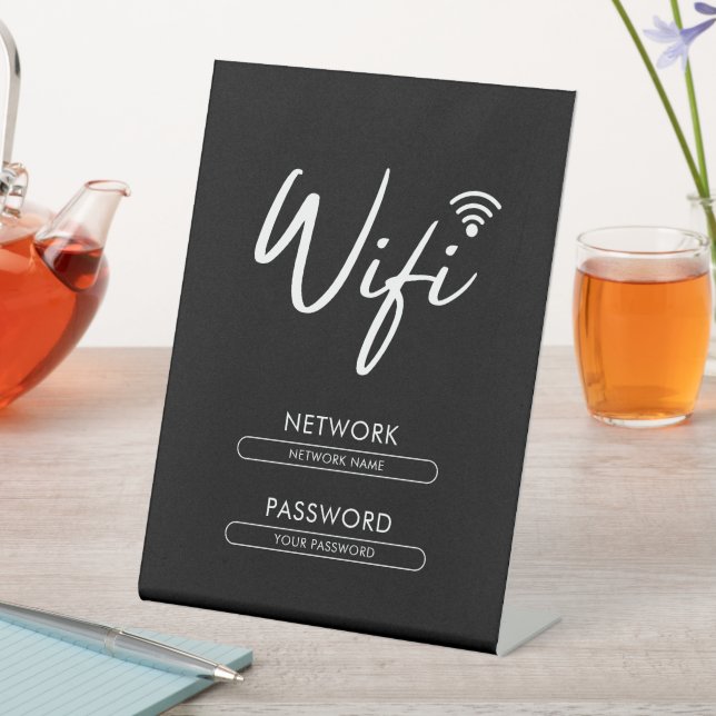 Expositor En L Modern Wifi Password Network  (In Situ)