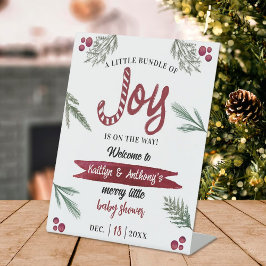 Expositor En L Moderna acuarela "Joy" Candy Cane Baby Shower