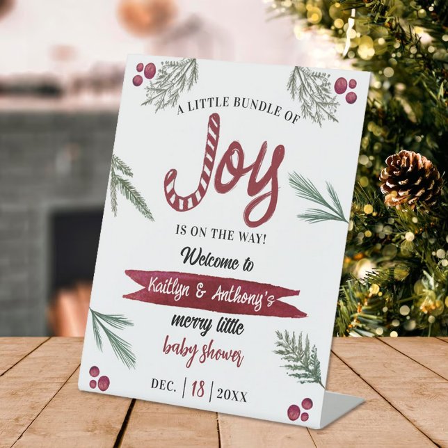 Expositor En L Moderna acuarela "Joy" Candy Cane Baby Shower (Subido por el creador)