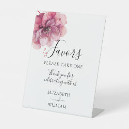 Expositor En L Moderna acuarela Rosa polvoriento favorece la boda