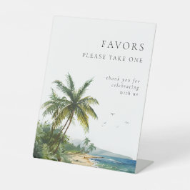 Expositor En L Moderna acuarela Tropical Beach Wedding Favors
