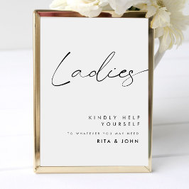 Expositor En L Moderna caligrafía Damas Baño Boda Rótulo