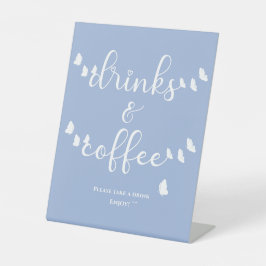 Expositor En L Moderna caligrafía de mariposa bebida y café