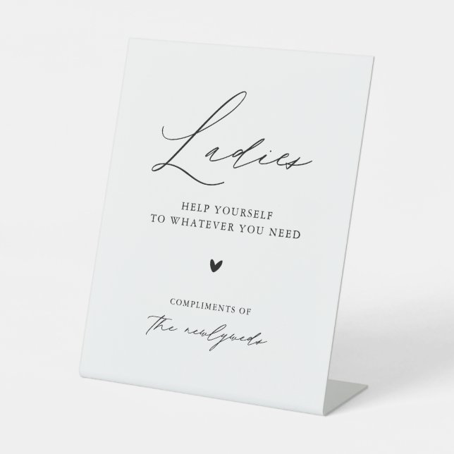 Expositor En L Moderna caligrafía minimal baño de Boda para damas (Anverso)