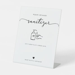 Expositor En L Moderna caligrafía Script Boda mano sanitizer