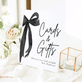 Expositor En L Moderna Coquette Black Bow Cards and Gifts Rótulo