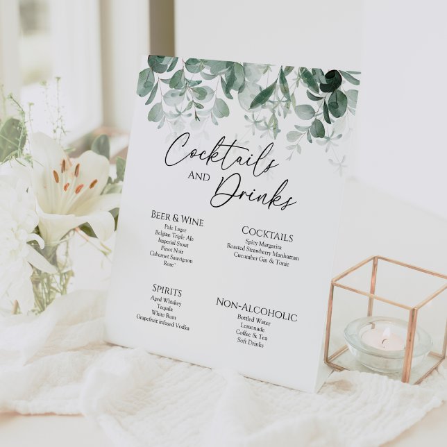 Expositor En L Moderna vegetación Boda blanco bebidas Rótulo bar (Subido por el creador)