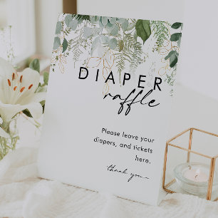 Expositor En L Moderna vegetación y Baby Shower de pañales de oro