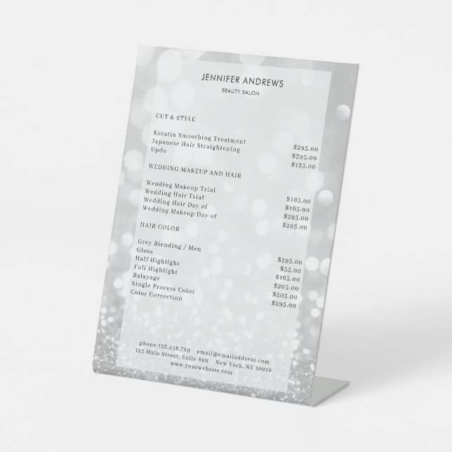 Expositor En L Moderner Glitter Salon Price Sockelschild (Anverso)
