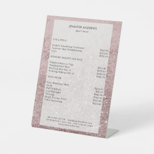 Expositor En L Moderner Rosa Glitzer Salon Price Sockelschild