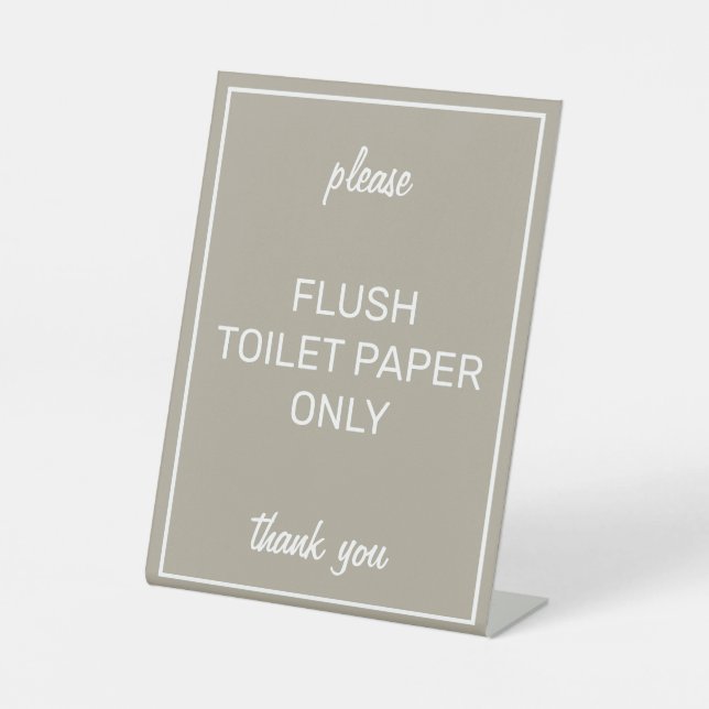 Expositor En L Moderno Baño Beige Septic Pedestal Rótulo (Anverso)