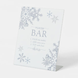 Expositor En L Moderno bar Mimosa de invierno con copos de nieve 