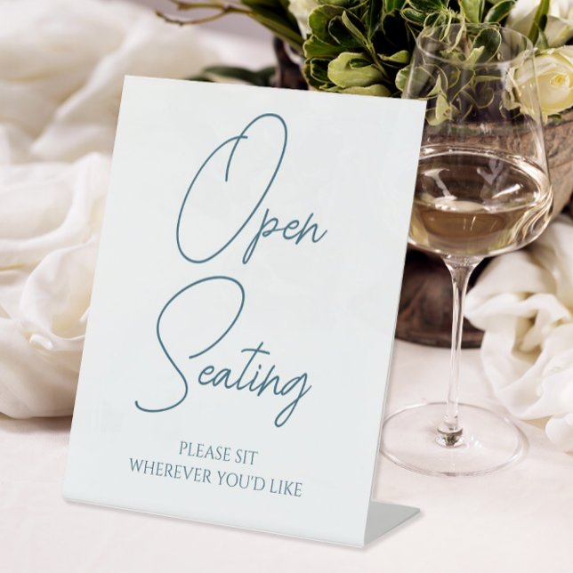 Expositor En L Moderno Boda de asientos abiertos (Open seating wedding reception sign)