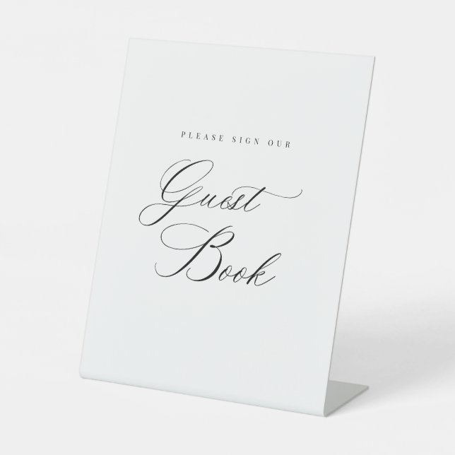 Expositor En L Moderno Boda de libros de huéspedes Rótulo Pedesta (Anverso)