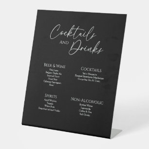 Expositor En L Moderno Boda negro clásico bebe Rótulo bar