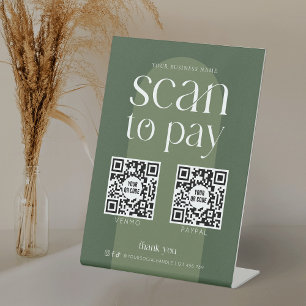 Expositor En L Moderno Boho Sage Green Scan Para Pagar 2 Códigos 