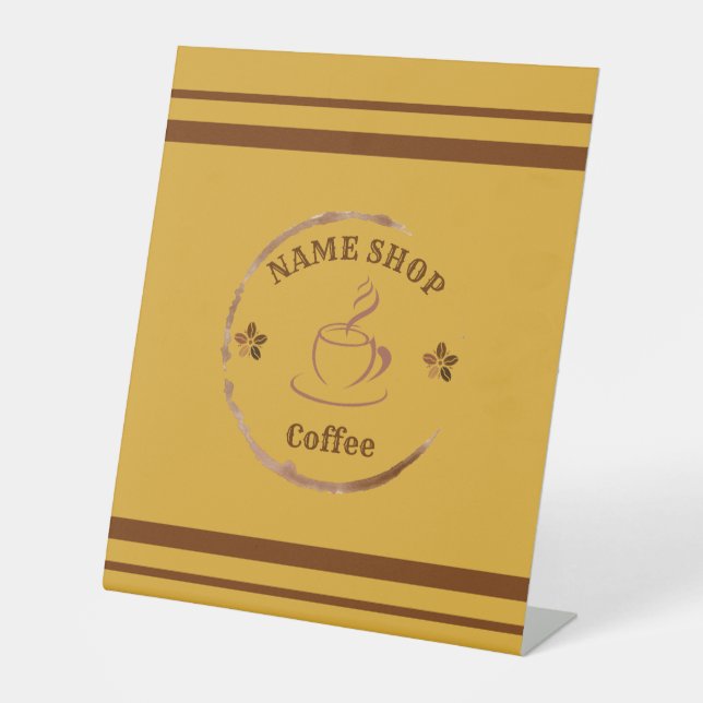 Expositor En L Moderno café casero Tea personalizado Nombre de ne (Anverso)