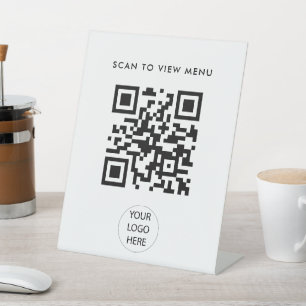 Expositor En L Moderno Escaneo simple Menú de código QR Negocios
