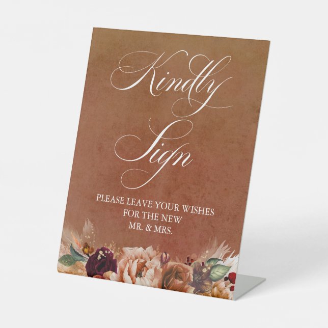 Expositor En L Moderno libro de Bodas Terracotta Boho (Anverso)