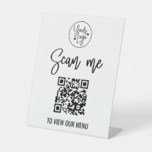 Moderno menú de códigos QR logotipo comercial sin 