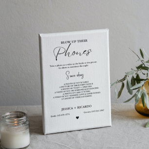 Expositor En L Moderno Minimal Golpear su foto boda de teléfono