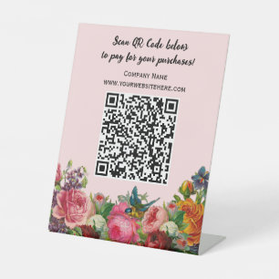 Expositor En L Moderno QR Code Business Table Top Pedestal Rótulo