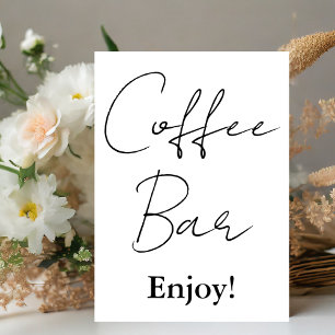 Expositor En L Moderno Rótulo de barra de café Minimalista Boda d