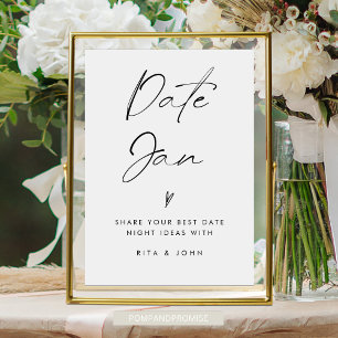 Expositor En L Moderno Rótulo de Boda de ideas Jar de fecha Minim
