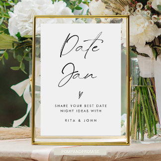 Expositor En L Moderno Rótulo de Boda de ideas Jar de fecha Minim