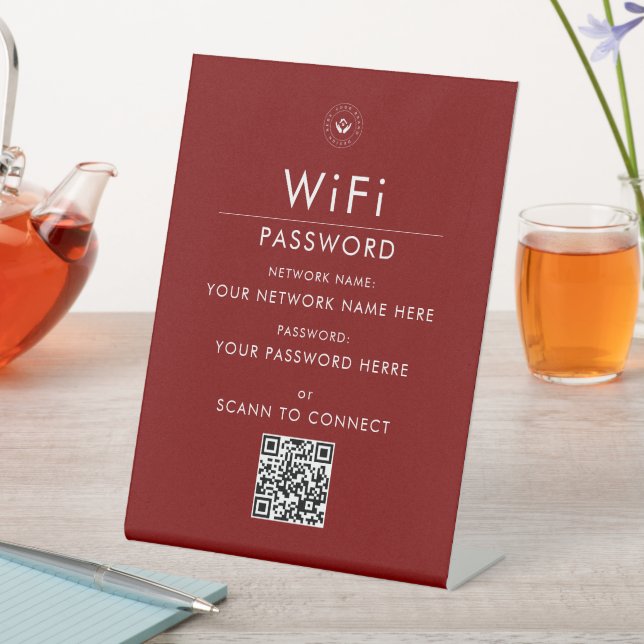 Expositor En L Moderno Rótulo de código QR Wi-Fi Personalizado co (In Situ)