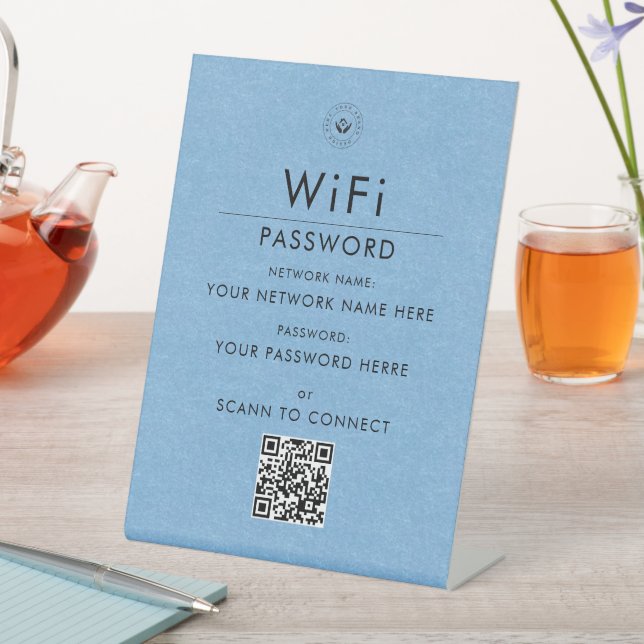 Expositor En L Moderno Rótulo de código QR Wi-Fi Personalizado co (In Situ)