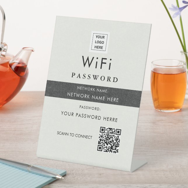 Expositor En L Moderno Rótulo de código QR Wi-Fi Personalizado co (In Situ)