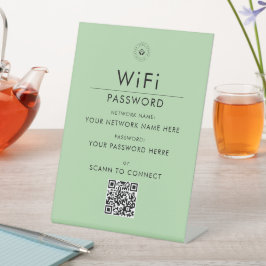 Expositor En L Moderno Rótulo de código QR Wi-Fi Personalizado co