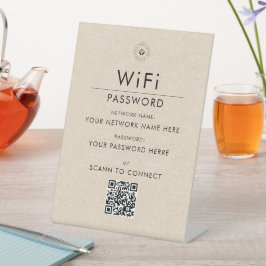 Expositor En L Moderno Rótulo de código QR Wi-Fi Personalizado co