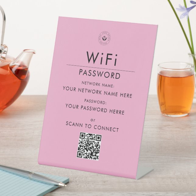 Expositor En L Moderno Rótulo de código QR Wi-Fi Personalizado co (In Situ)