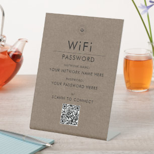 Expositor En L Moderno Rótulo de código QR Wi-Fi Personalizado co