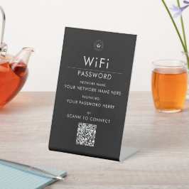 Expositor En L Moderno Rótulo de código QR Wi-Fi Personalizado co
