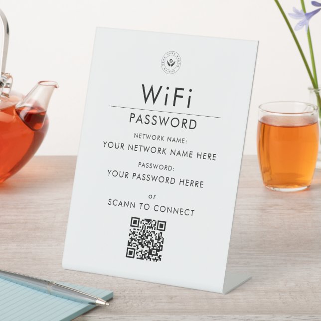 Expositor En L Moderno Rótulo de código QR Wi-Fi Personalizado co (In Situ)