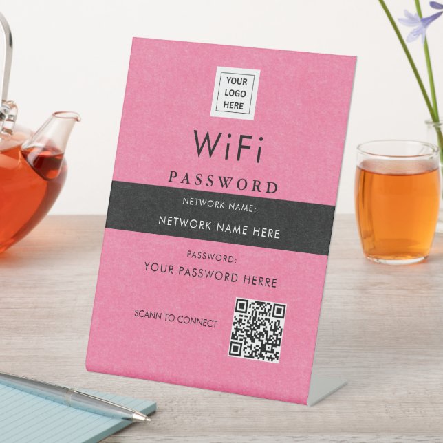 Expositor En L Moderno Rótulo de código QR Wi-Fi Personalizado co (In Situ)
