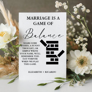 Expositor En L Moderno Rótulo Minimalista Boda Jenga para el libr