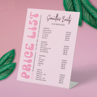 Moderno salón de Spa Retro Rosa o lista de precios