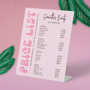 Expositor En L Moderno salón de Spa Retro Rosa o lista de precios