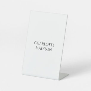 Expositor En L Moderno Simple Blanco Minimalista Plano Nombre