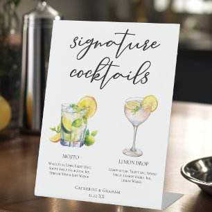 Expositor En L Mojito Lemon Drop Summer Signature Cocktails Menú