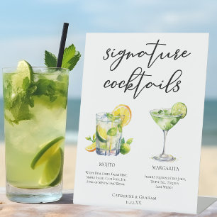 Expositor En L Mojito Margarita Signature Cocktails Menú Boda