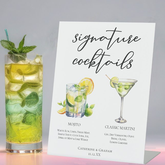 Expositor En L Mojito Martini Boda Signature Cocktails Menú (Subido por el creador)