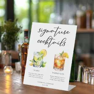 Expositor En L Mojito Whiskey Sour Signature Cocktails Menú