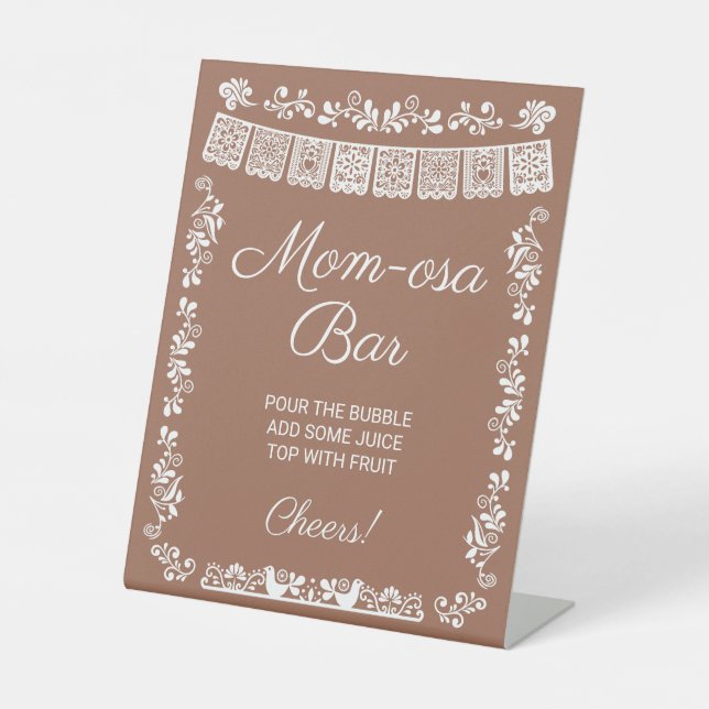 Expositor En L Mom-osa Bar Terracotta Baby Shower (Anverso)