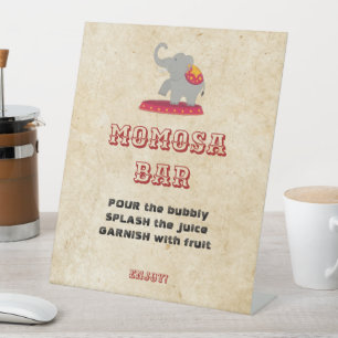 Expositor En L Momosa Bar Circus Vintage Elephant Act Baby Shower