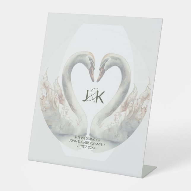Expositor En L Monograma de boda personalizada (Anverso)